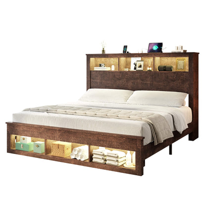 Larkin Storage Bed Frame - Full /RusticBrown