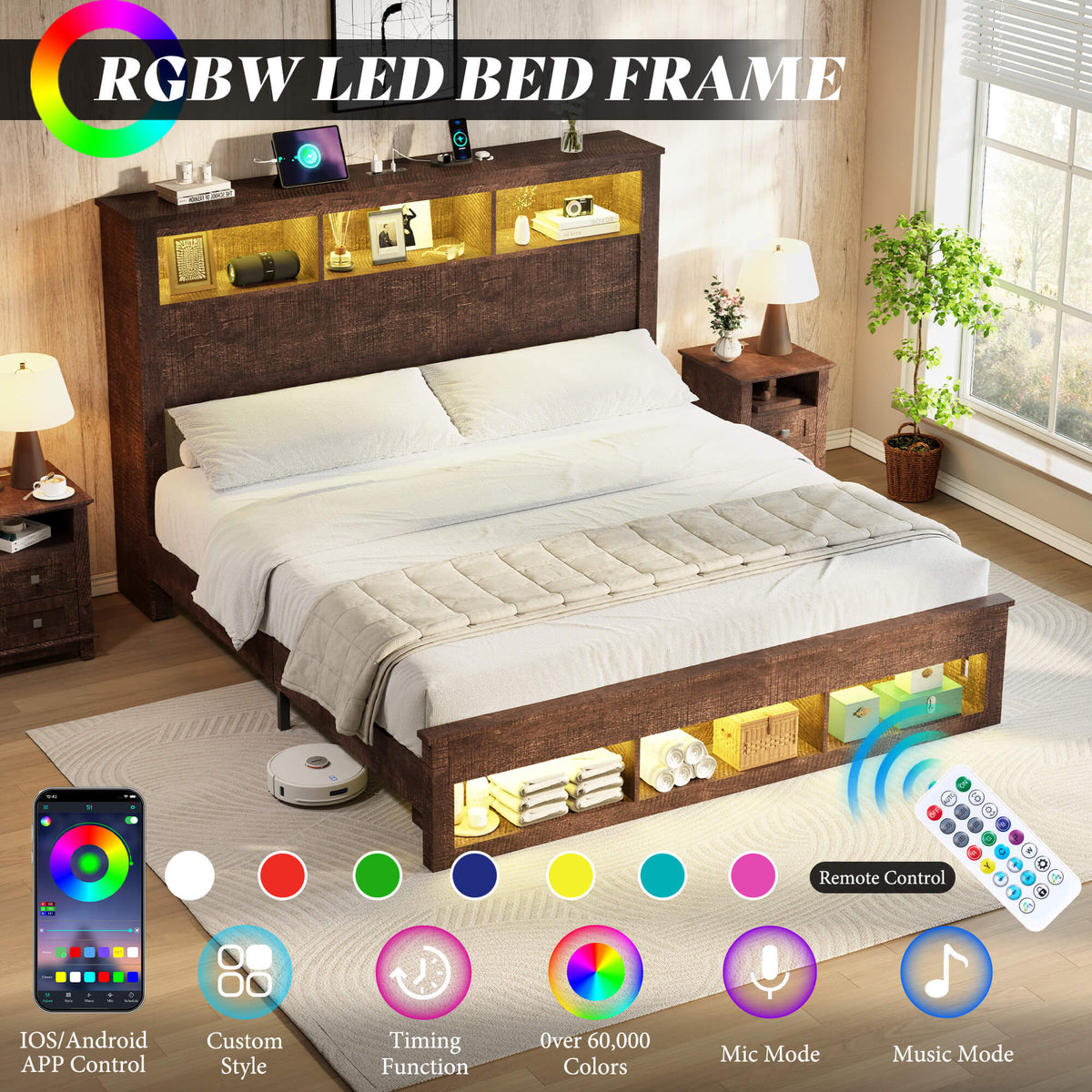 Larkin Storage Bed Frame - Full /RusticBrown
