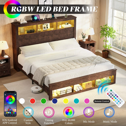 Larkin Storage Bed Frame - Full /RusticBrown