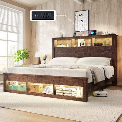 Larkin Storage Bed Frame - Full /RusticBrown