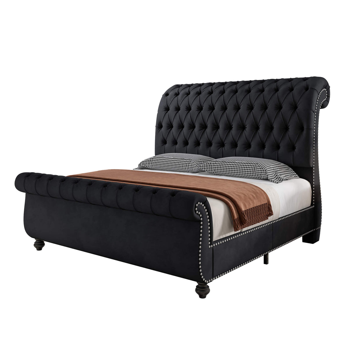 Windsor Sleigh Bed Frame -Black