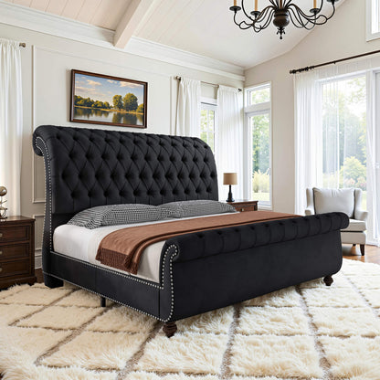 Windsor Sleigh Bed Frame -Black