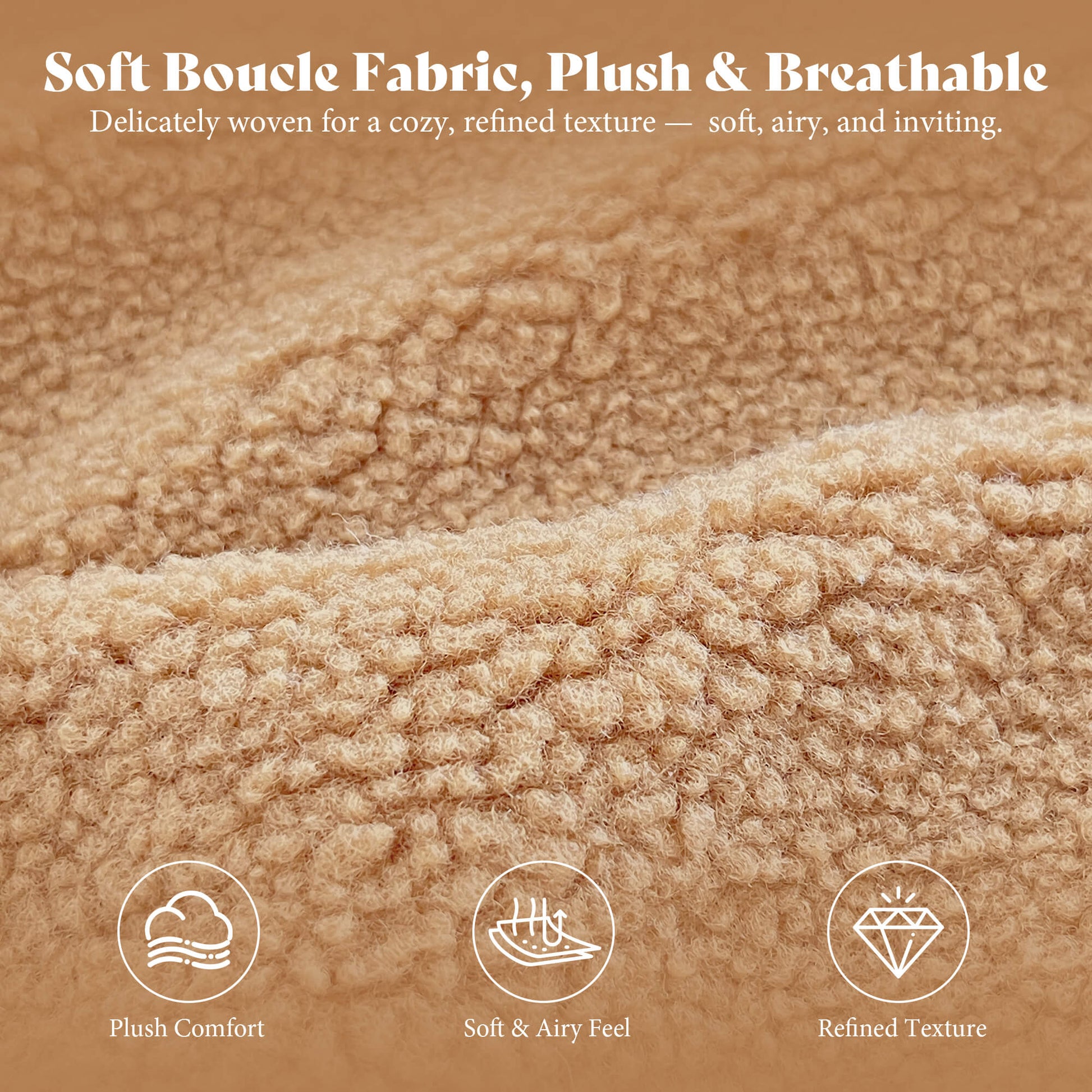 Clouds Boucle Upholstered Bed Frame Amerlife