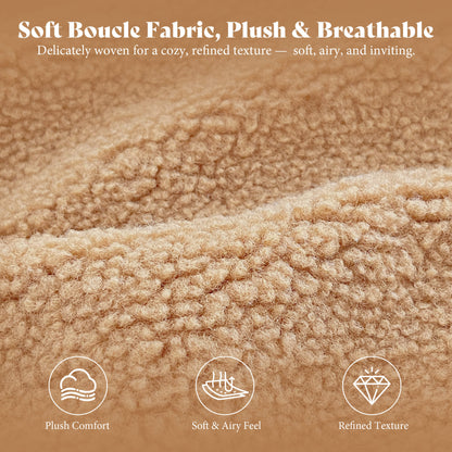 Clouds Boucle Upholstered Bed Frame Amerlife