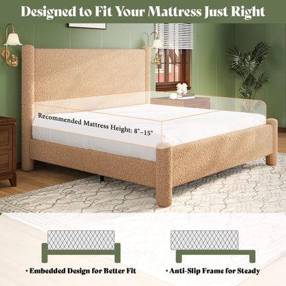 Clouds Boucle Upholstered Bed Frame Amerlife