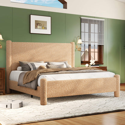 Clouds Boucle Upholstered Bed Frame Amerlife