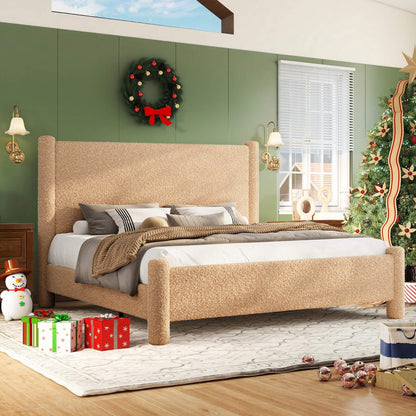 Clouds Boucle Upholstered Bed Frame Amerlife