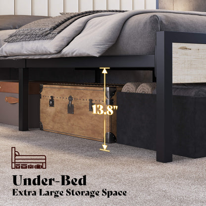 Veltrix LED Storage Velvet Bed Frame Amerlife Queen / Grey