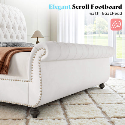 Windsor Sleigh Bed Frame -White