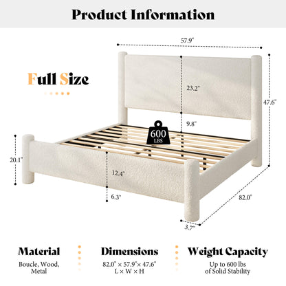 Clouds Boucle Upholstered Bed Frame Amerlife