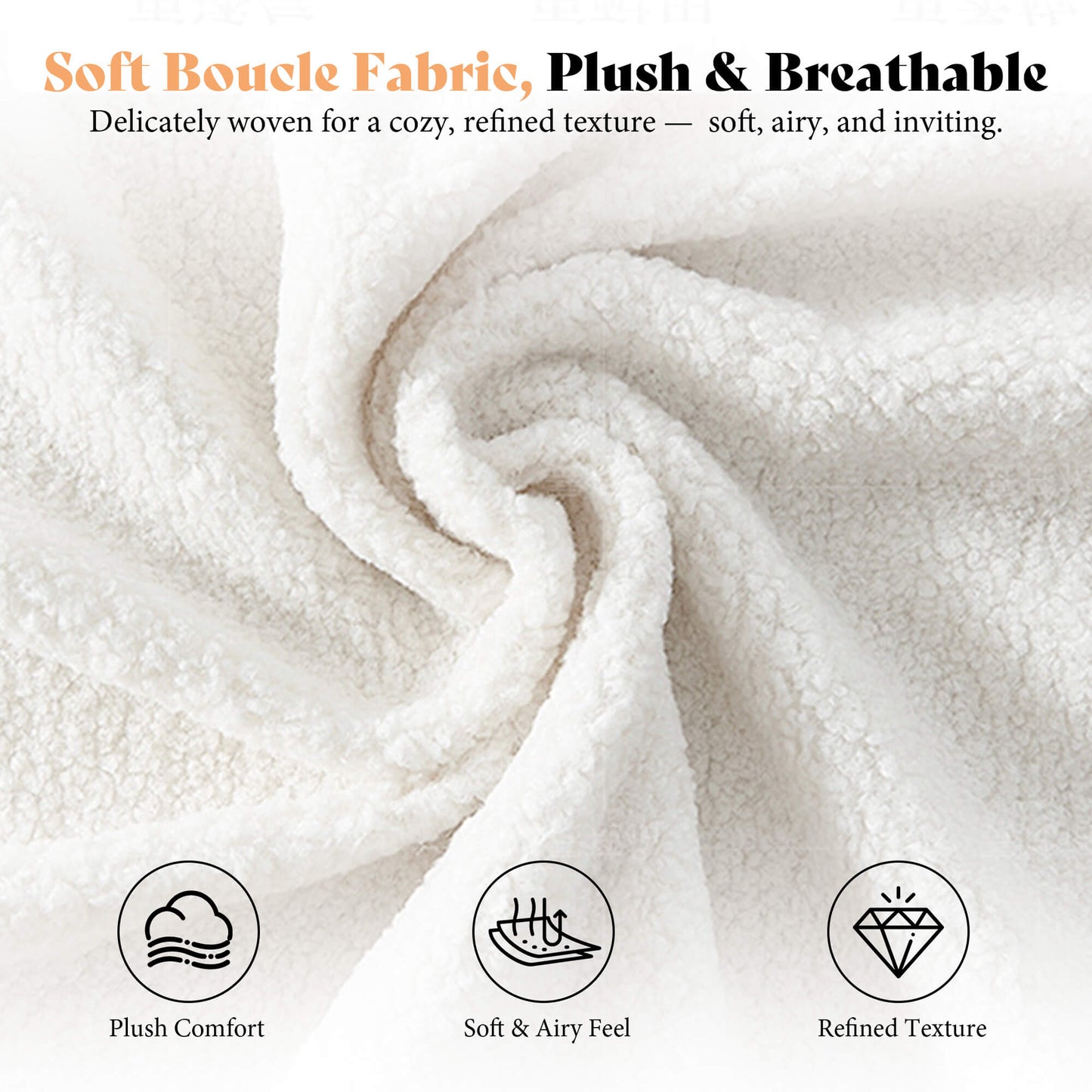 Clouds Boucle Upholstered Bed Frame Amerlife