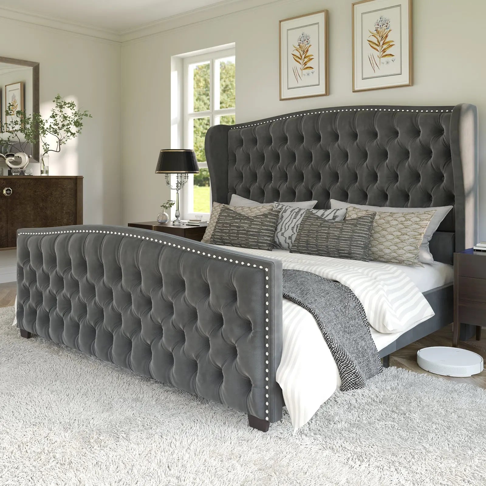 McCarthy Queen Bed Frame Amerlife Grey