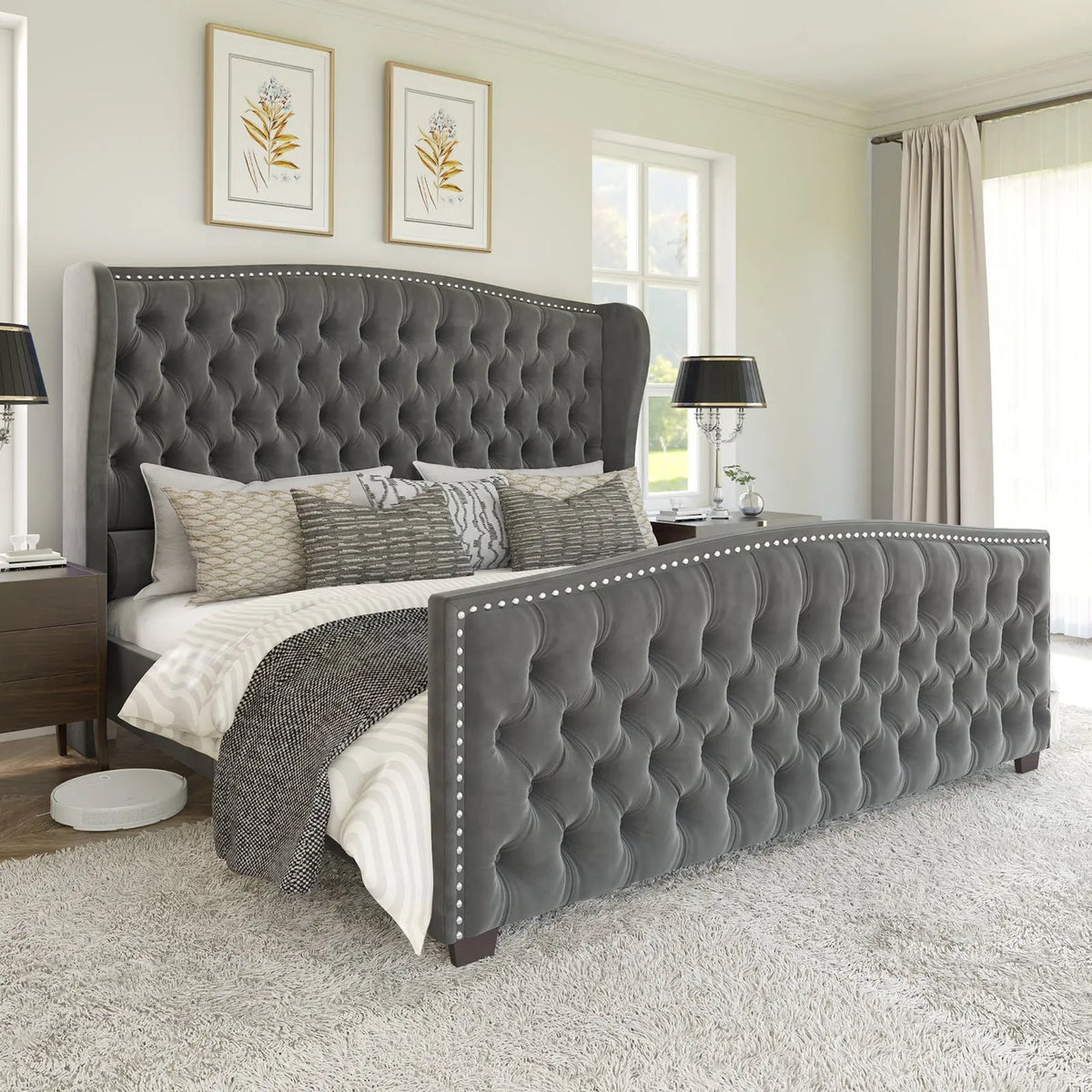 McCarthy Queen Bed Frame Amerlife Grey