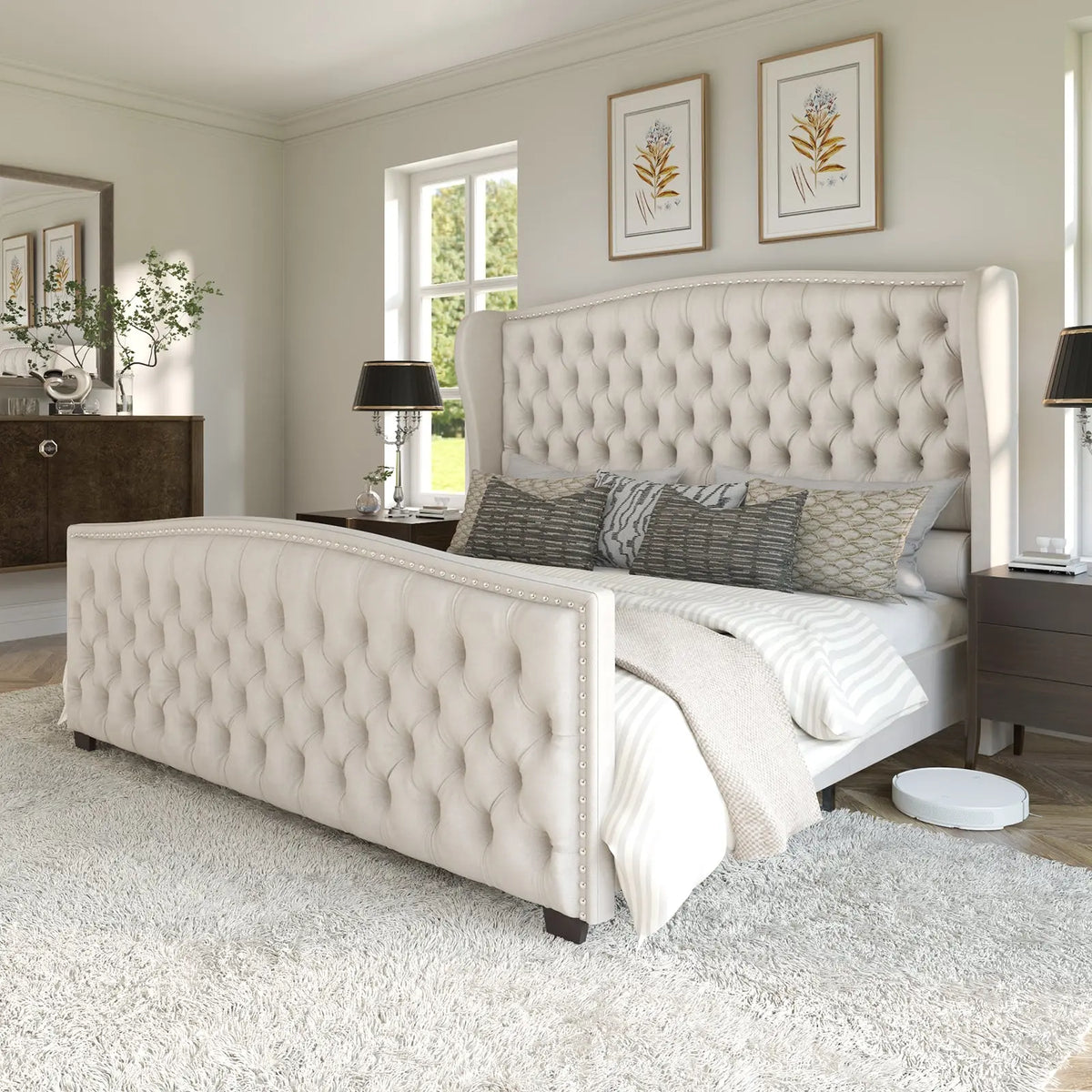 McCarthy Queen Bed Frame Amerlife Cream