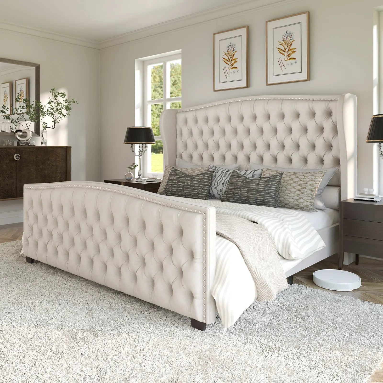 McCarthy Queen Bed Frame Amerlife Cream