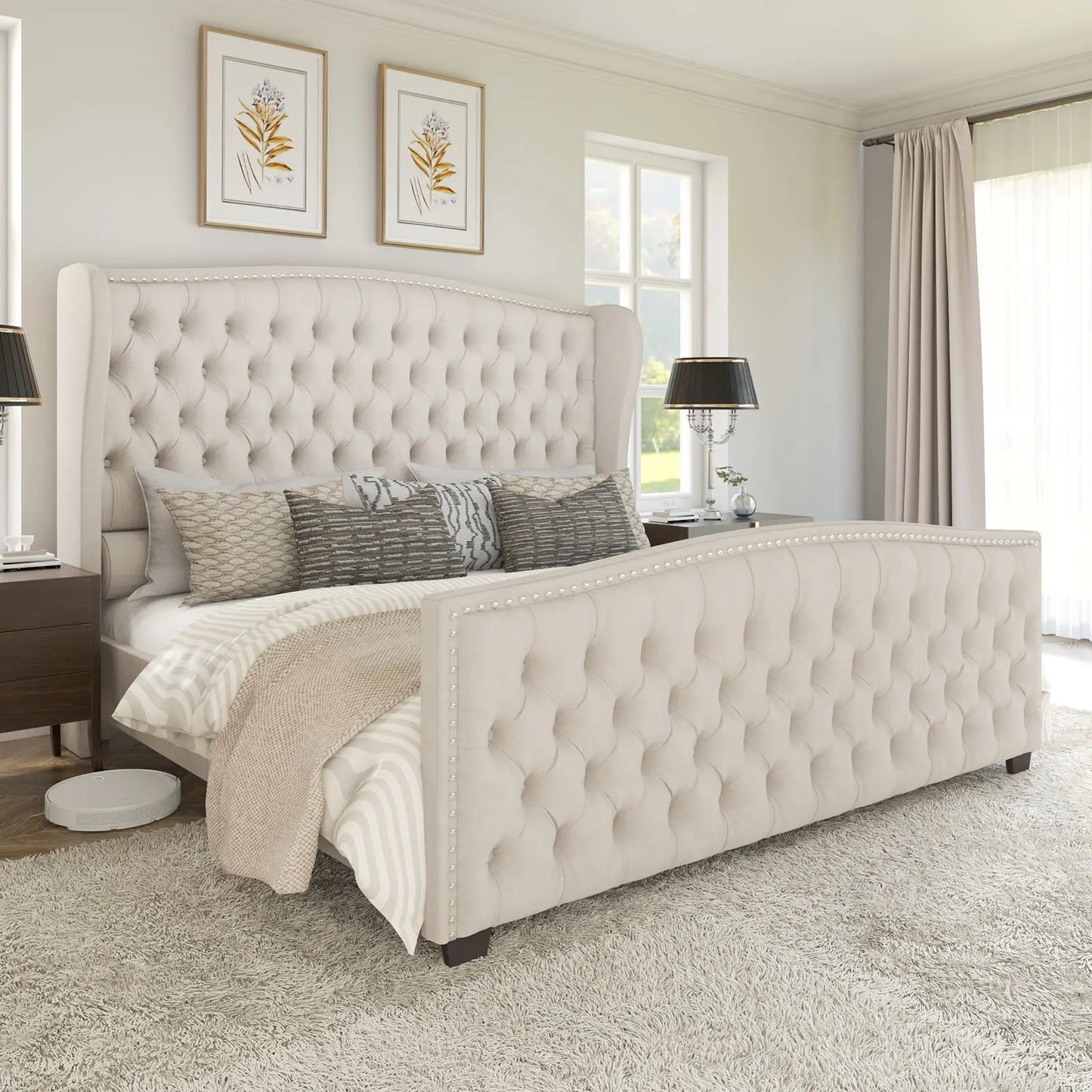 McCarthy Queen Bed Frame Amerlife Cream