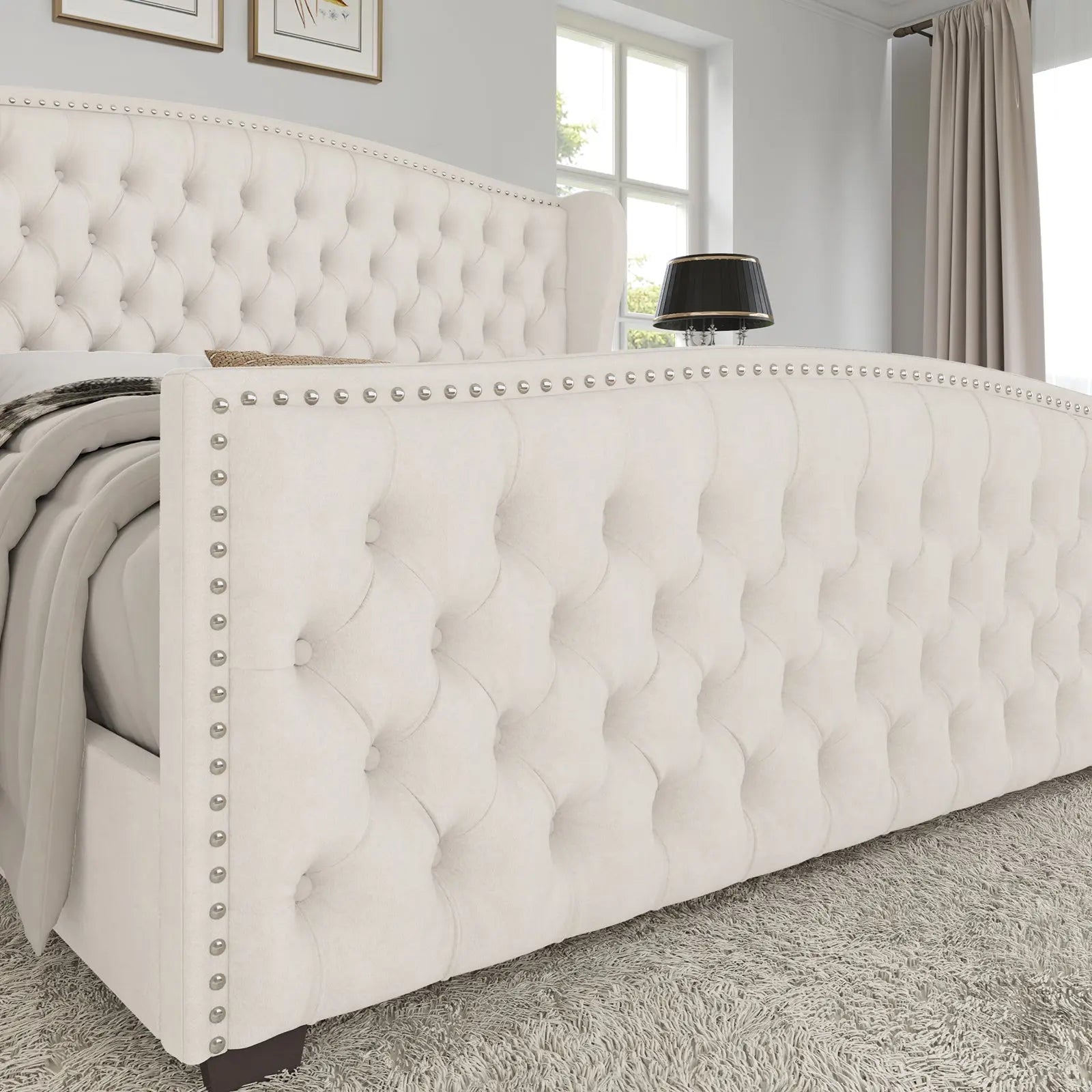 McCarthy Queen Bed Frame Amerlife Cream