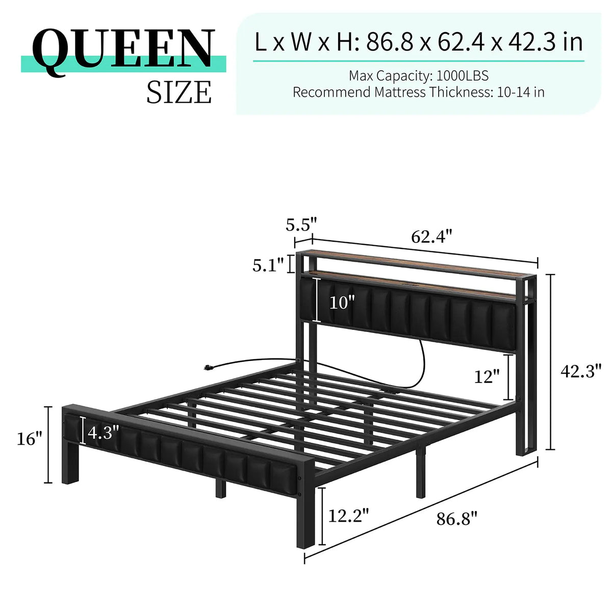 Queen / Rustic Brown