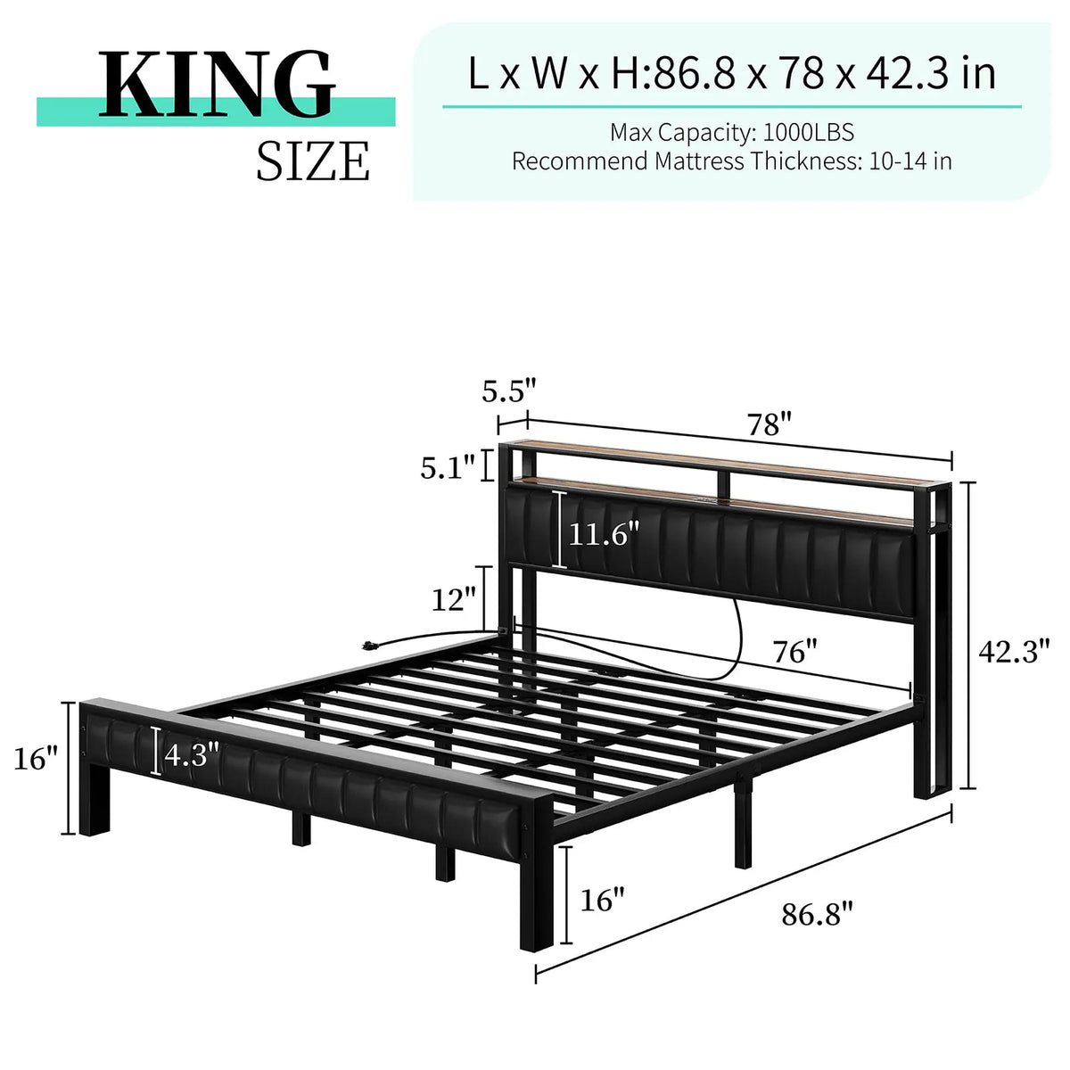 King / Rustic Brown