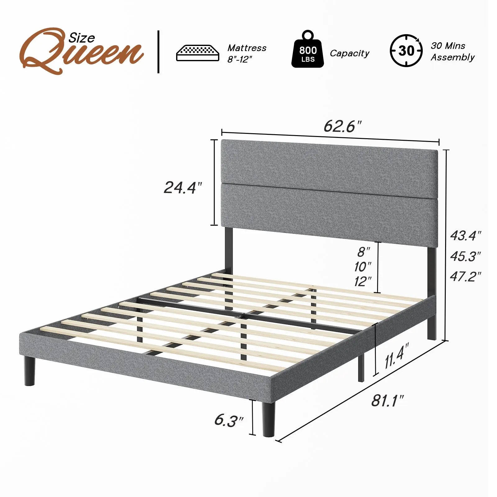 Queen / Light Grey