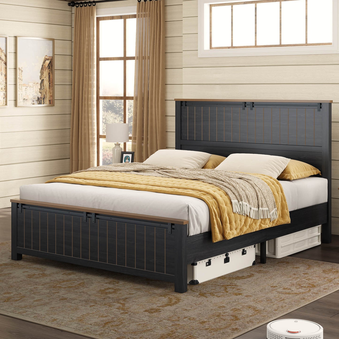 Tennyson Storage Wooden Bed Frame-Full(Black)