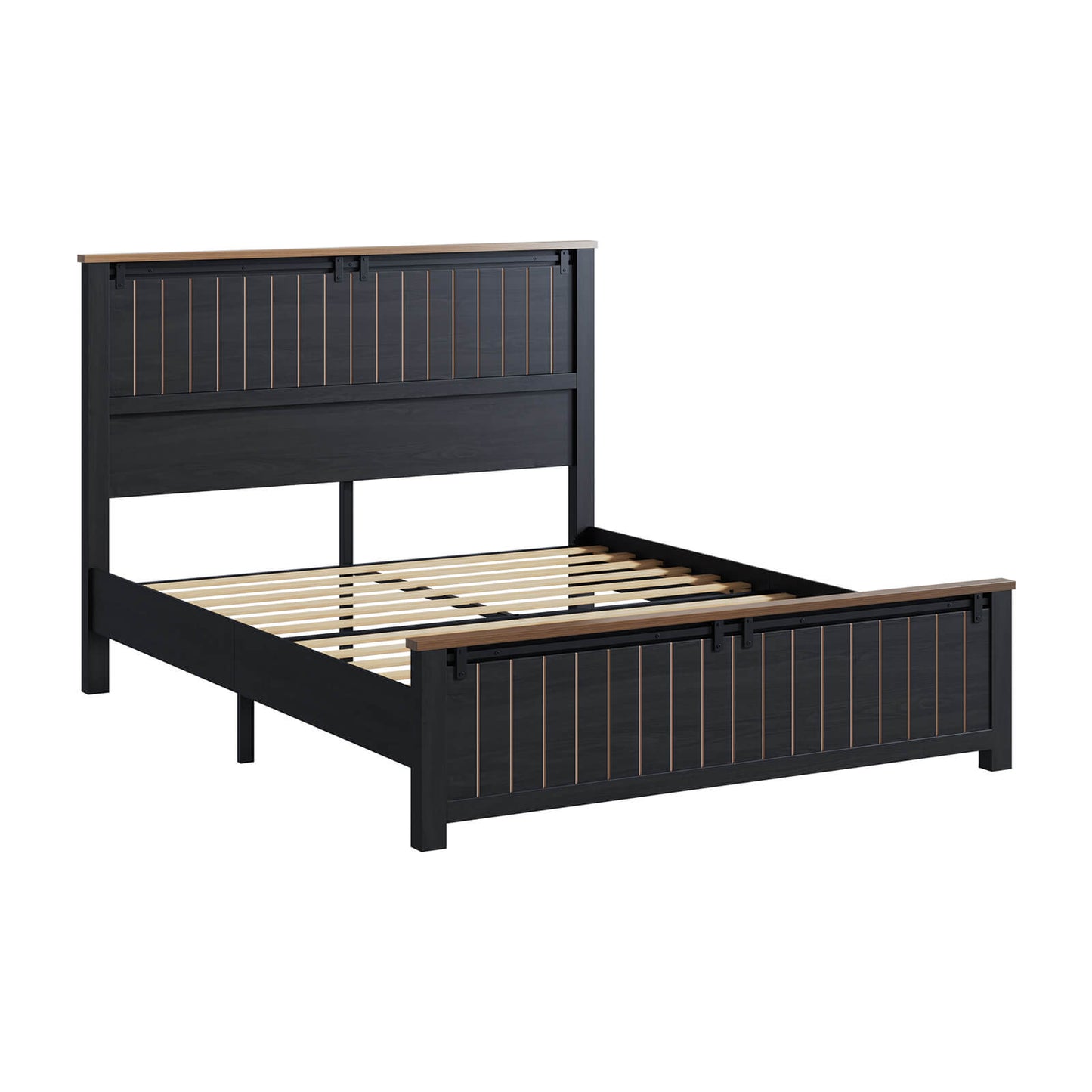 Tennyson Storage Wooden Bed Frame-Queen(Black)