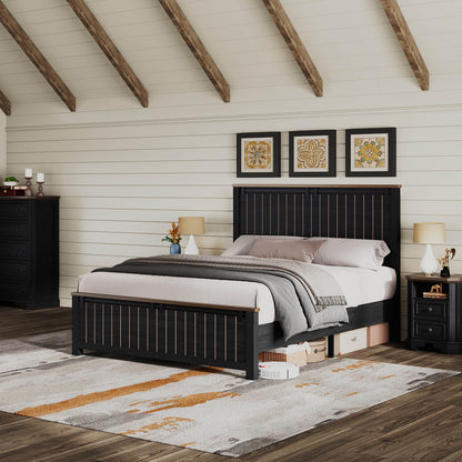 Tennyson Storage Wooden Bed Frame-Full(Black)