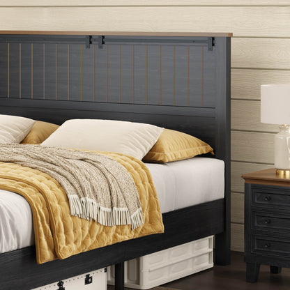 Tennyson Storage Wooden Bed Frame-Queen(Black)