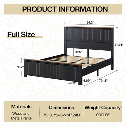 Tennyson Storage Wooden Bed Frame-Full(Black)