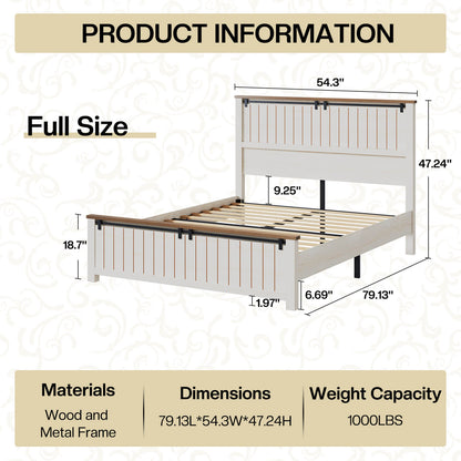 Tennyson Storage Wooden Bed Frame-Full(White)