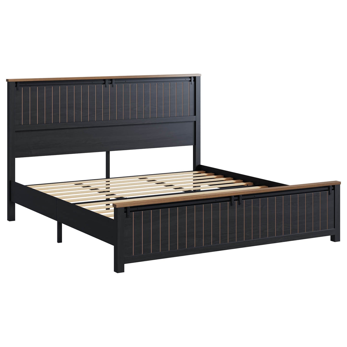 Tennyson Storage Wooden Bed Frame-King(Black)