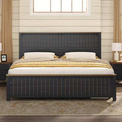 Tennyson Storage Wooden Bed Frame-King(Black)