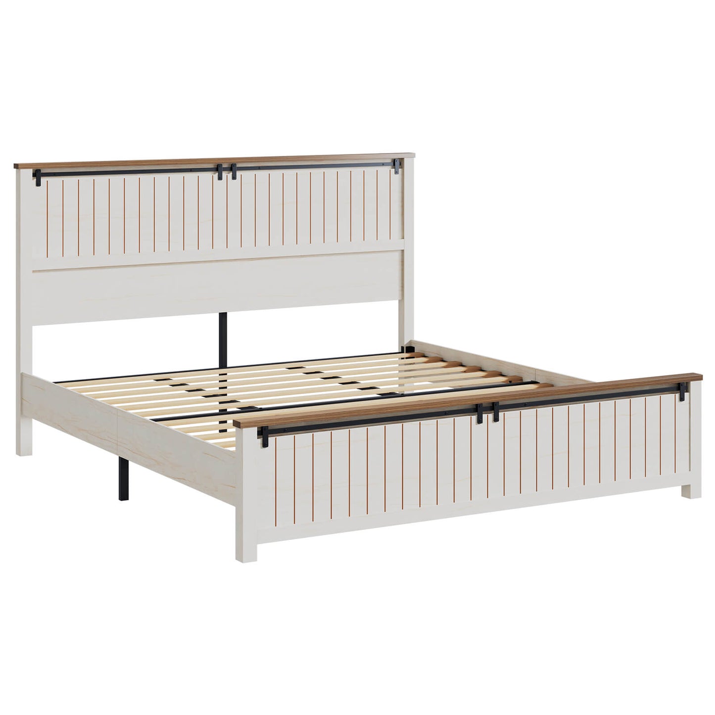 Tennyson Storage Wooden Bed Frame-King(White)
