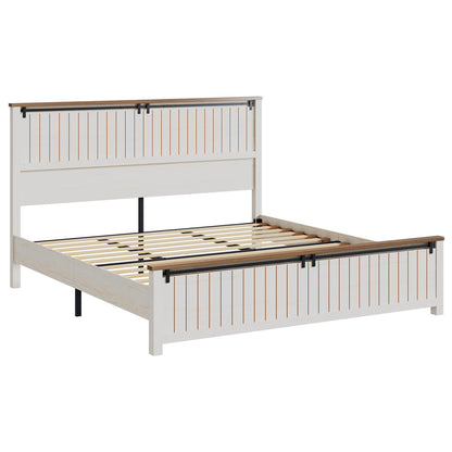 Tennyson Storage Wooden Bed Frame-King(White)
