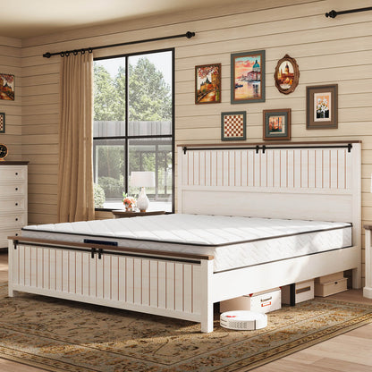 Tennyson Storage Wooden Bed Frame-King(White)