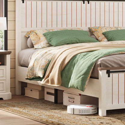 Tennyson Storage Wooden Bed Frame-King(White)
