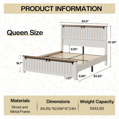 Tennyson Storage Wooden Bed Frame-Queen(White)