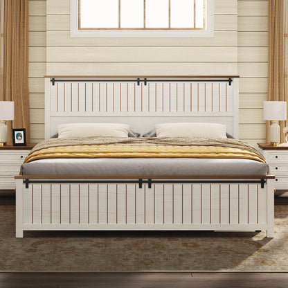Tennyson Storage Wooden Bed Frame-Full(White)