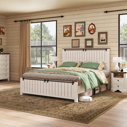 Tennyson Storage Wooden Bed Frame-Full(White)
