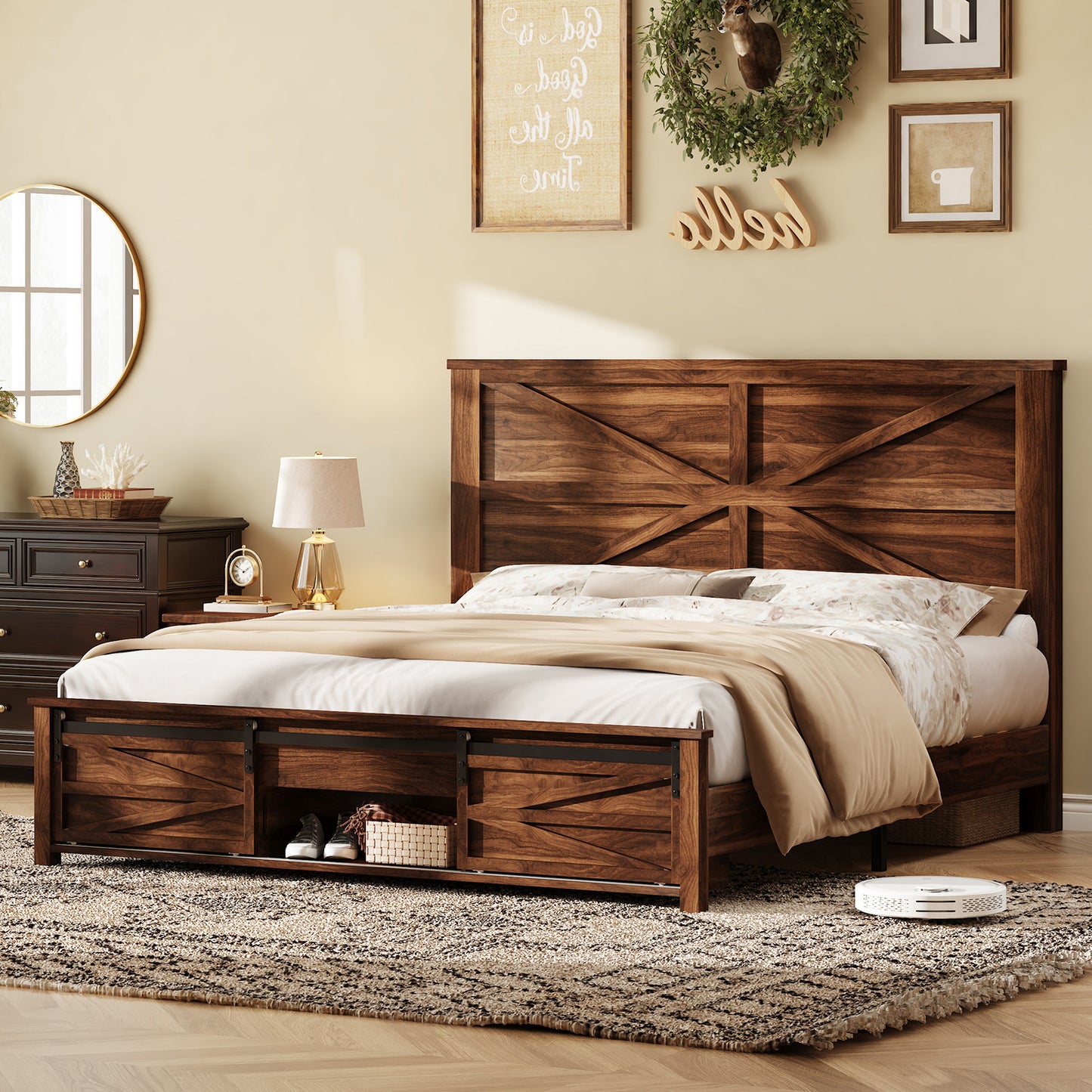 Barrow Bed Frame - Full / Red Brown