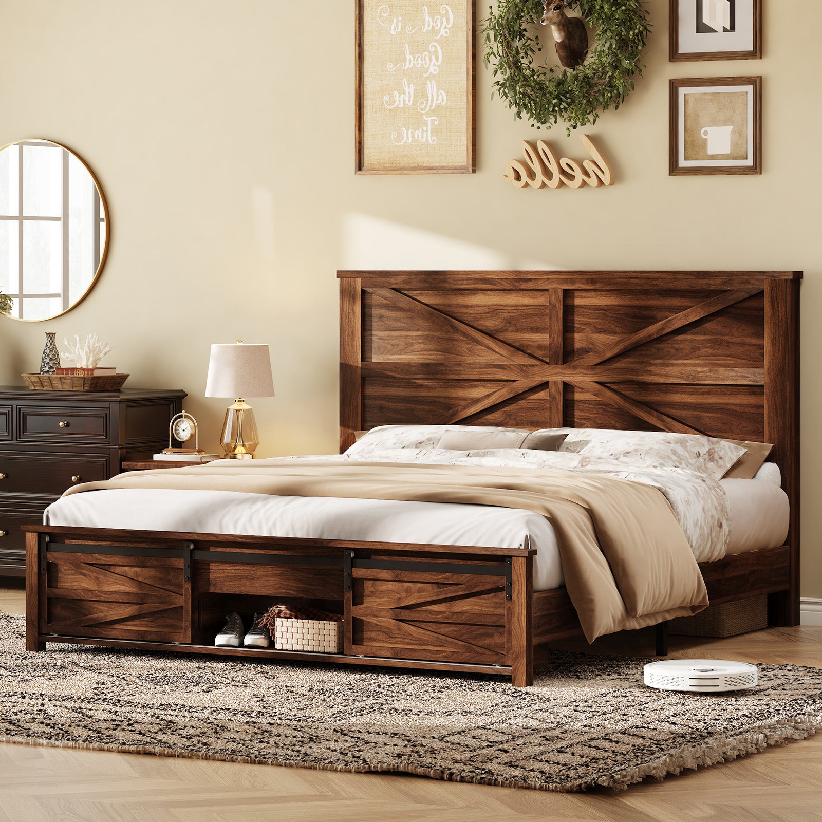 Barrow Bed Frame - Full / Red Brown