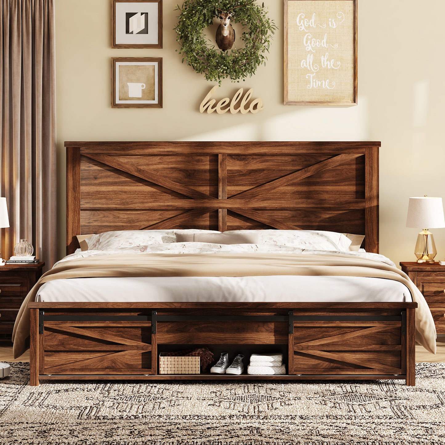 Barrow Bed Frame - King / Red Brown