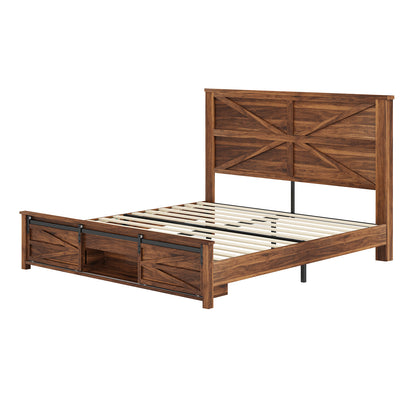 Barrow Bed Frame - Queen / Red Brown