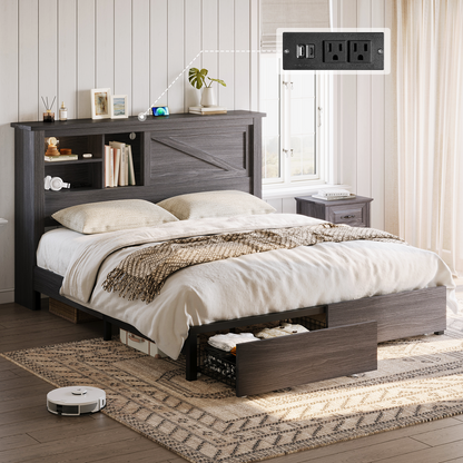 Huxley 47.2"H Storage Bed Frame Amerlife