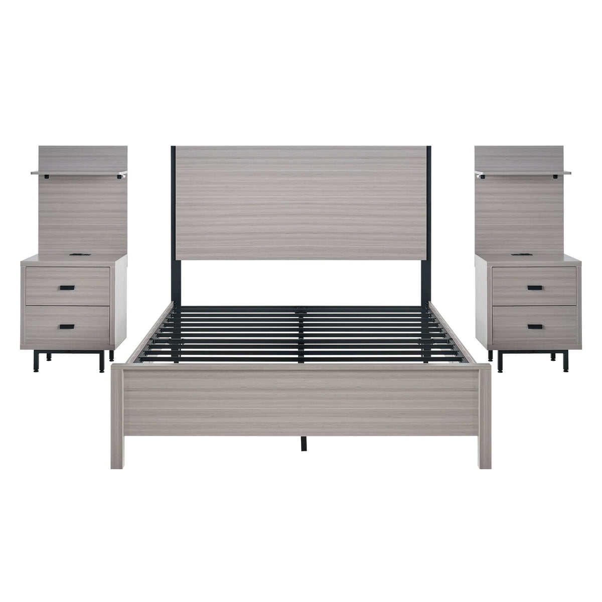 Evelyn Queen Bed Frame-Light Grey