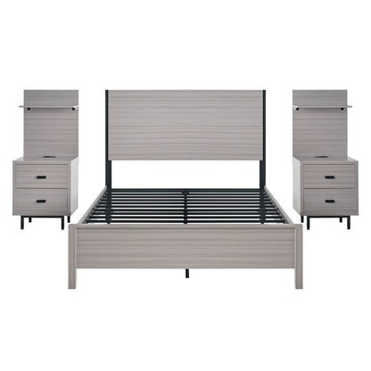 Evelyn Queen Bed Frame-Light Grey