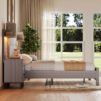 Evelyn Queen Bed Frame-Light Grey