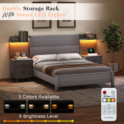 Evelyn Queen Bed Frame-Light Grey