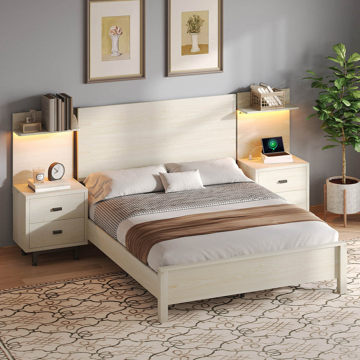 Evelyn Queen Bed Frame-Birch White