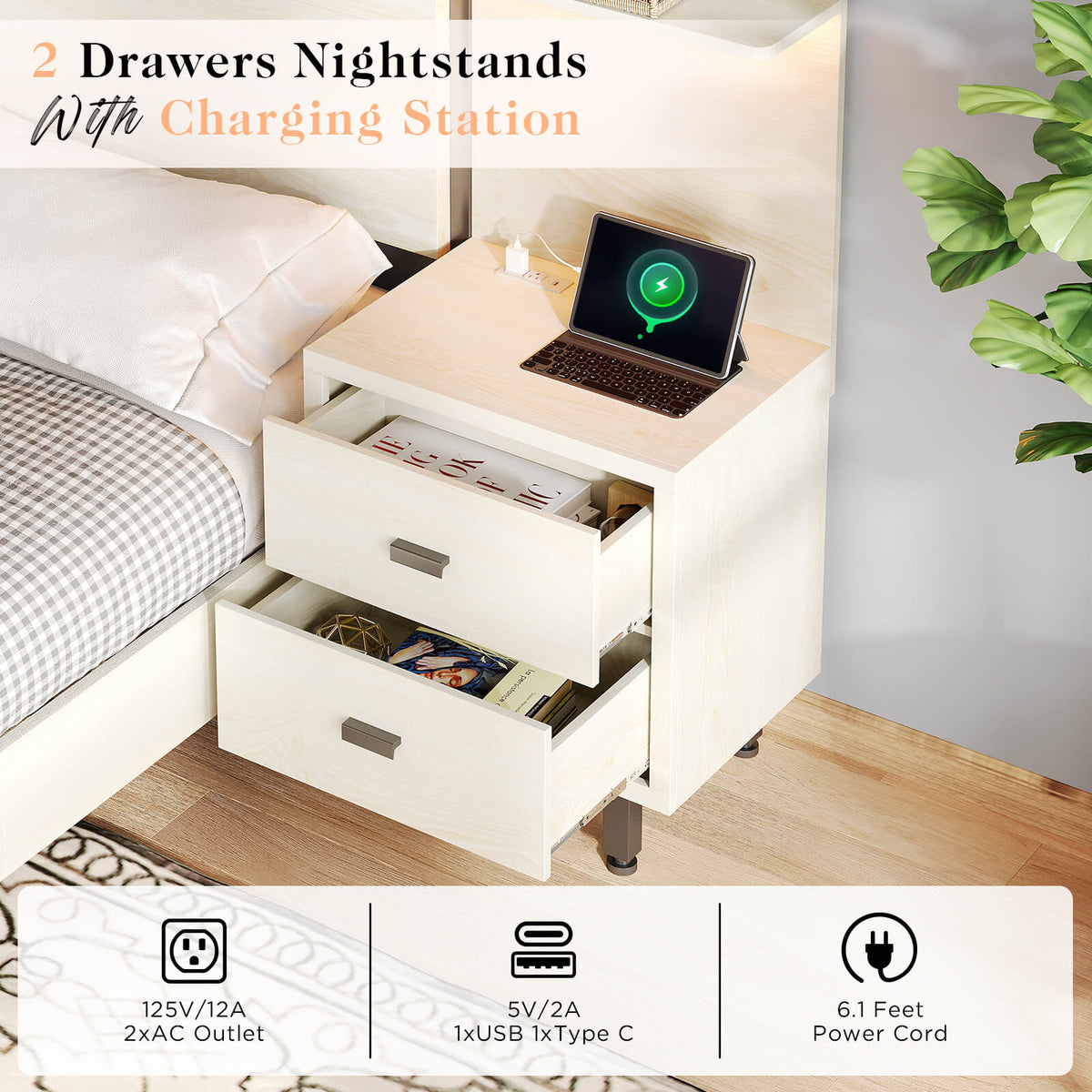 Evelyn Queen Bed Frame-Birch White